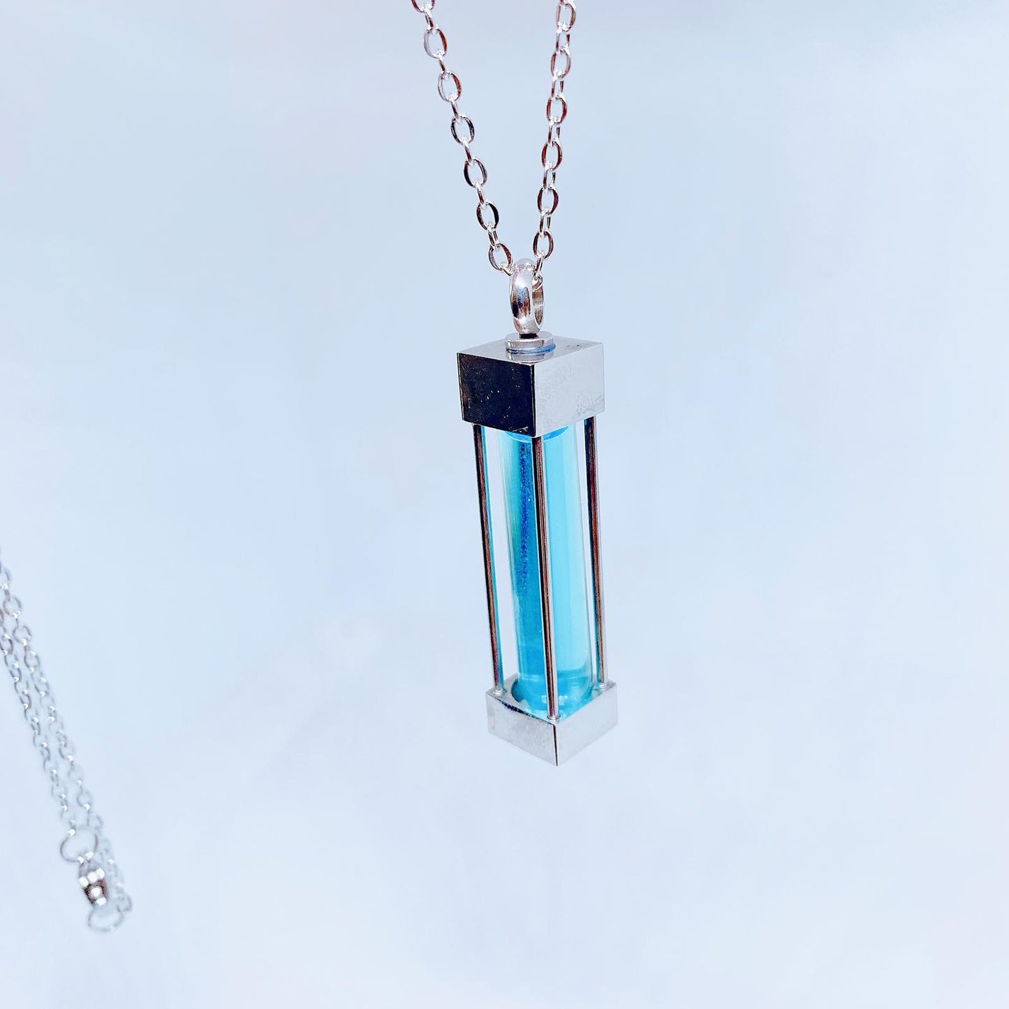 T-Virus Necklace: Handcrafted with Blue Liquid for a Mystical Oceanic Hue