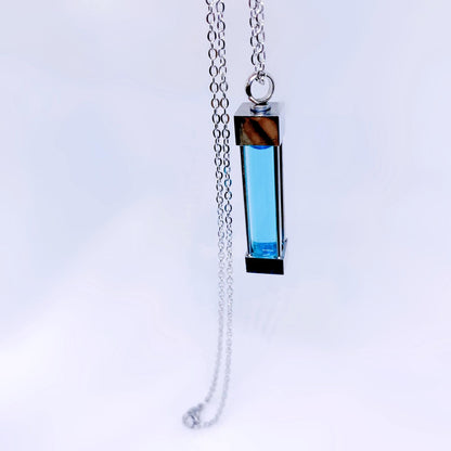T-Virus Necklace: Handcrafted with Blue Liquid for a Mystical Oceanic Hue