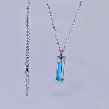 T-Virus Necklace: Handcrafted with Blue Liquid for a Mystical Oceanic Hue