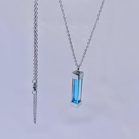 T-Virus Necklace: Handcrafted with Blue Liquid for a Mystical Oceanic Hue