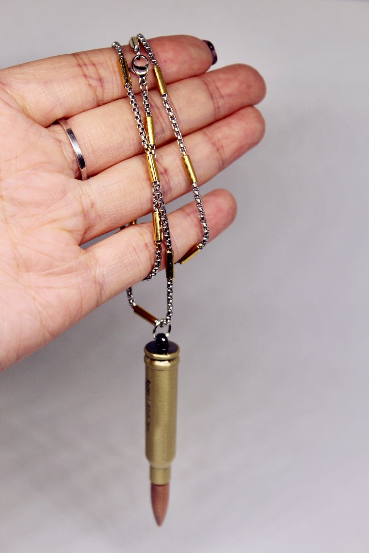 PUBG 98K Sniper Bullet Necklace - Rust-Resistant Titanium Steel for Durability and Style