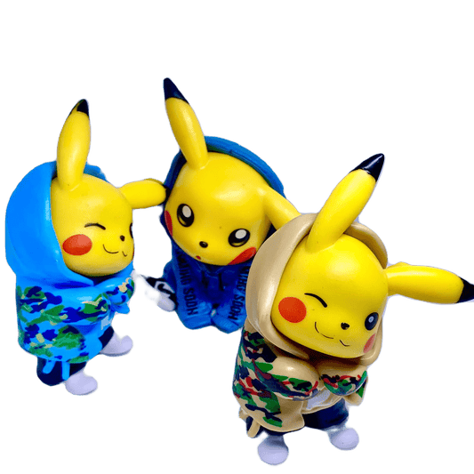 3 PCS Pokemon Fashion Pikachu Action Figure REAL Model Toy 12cm