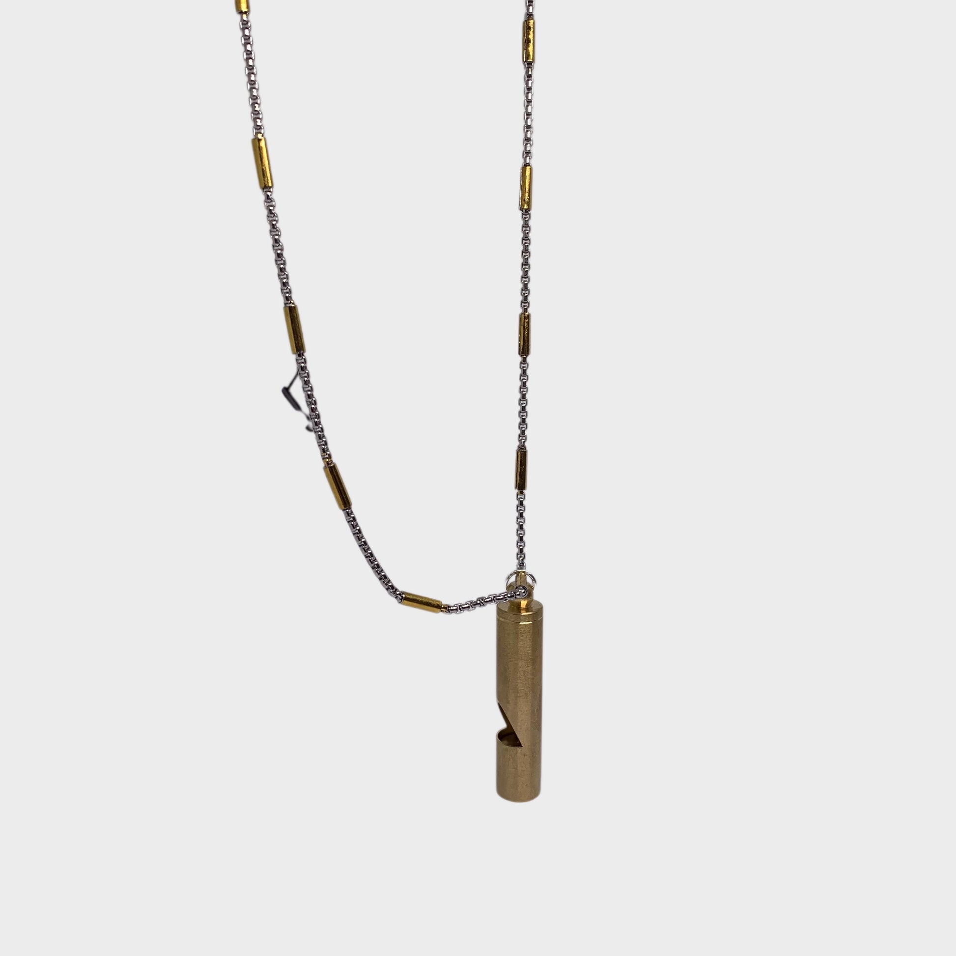 Vintage Brass Whistle Necklace - Rust-Resistant Titanium Steel - Xylostar