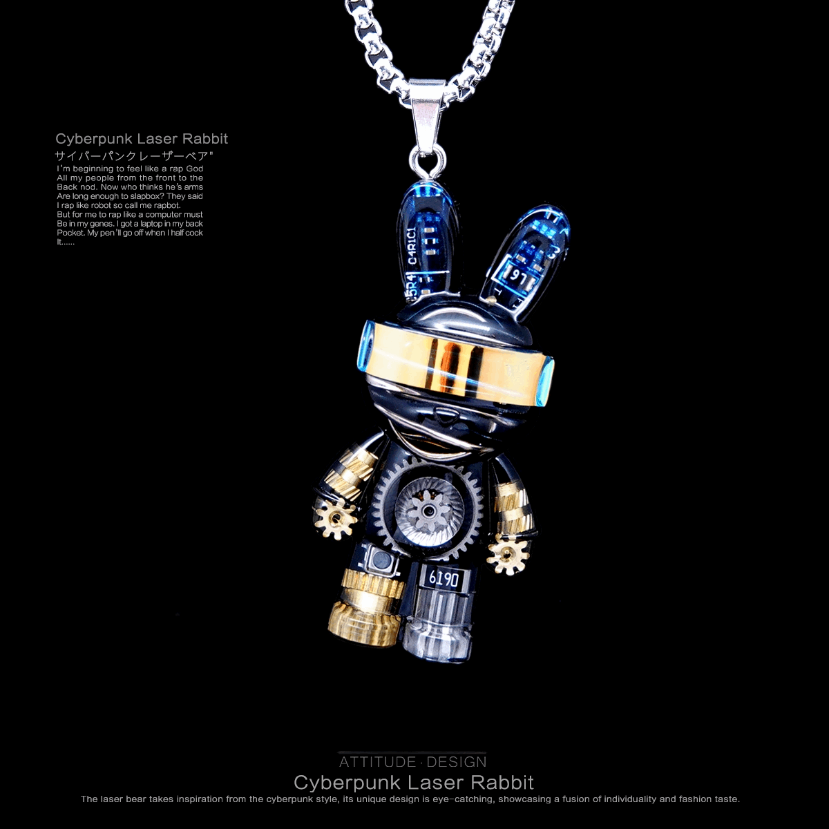 Cyberpunk Necklace - Cool Laser Rabbit - Xylostar